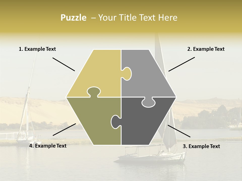 Sailing Boats On The Nile At Aswan, Egypt PowerPoint Template