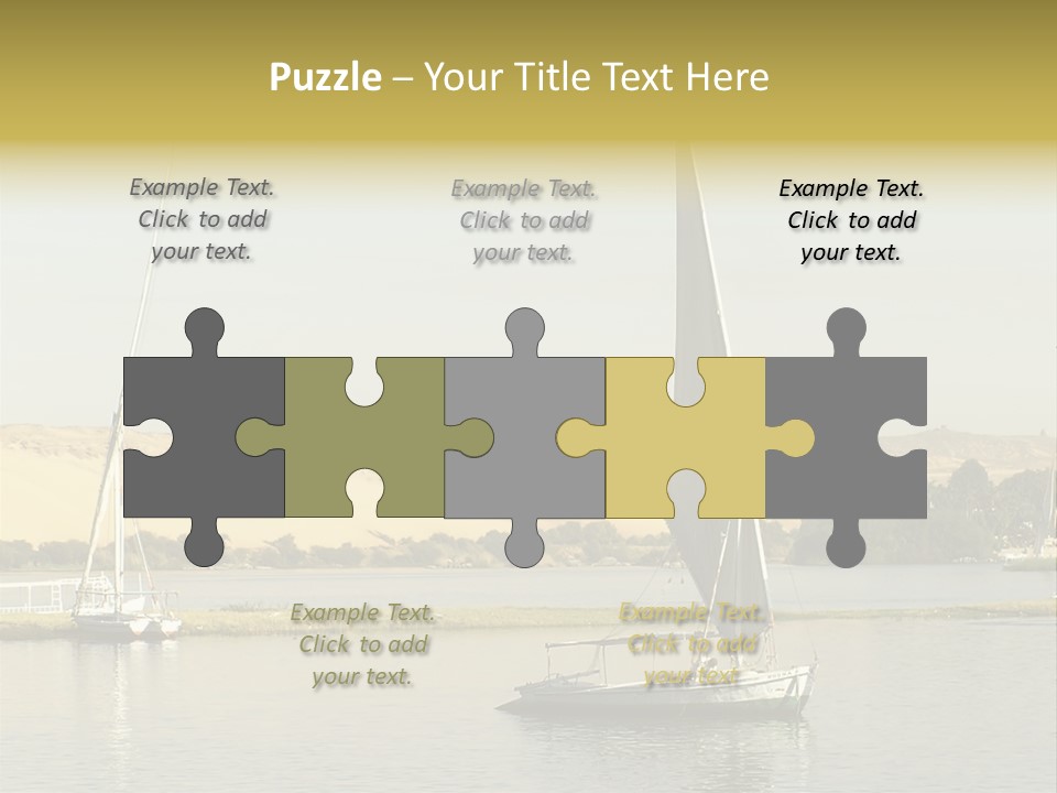 Sailing Boats On The Nile At Aswan, Egypt PowerPoint Template