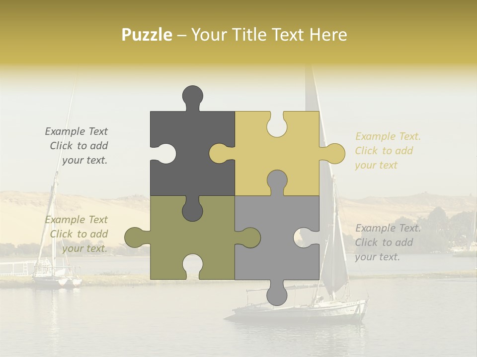 Sailing Boats On The Nile At Aswan, Egypt PowerPoint Template