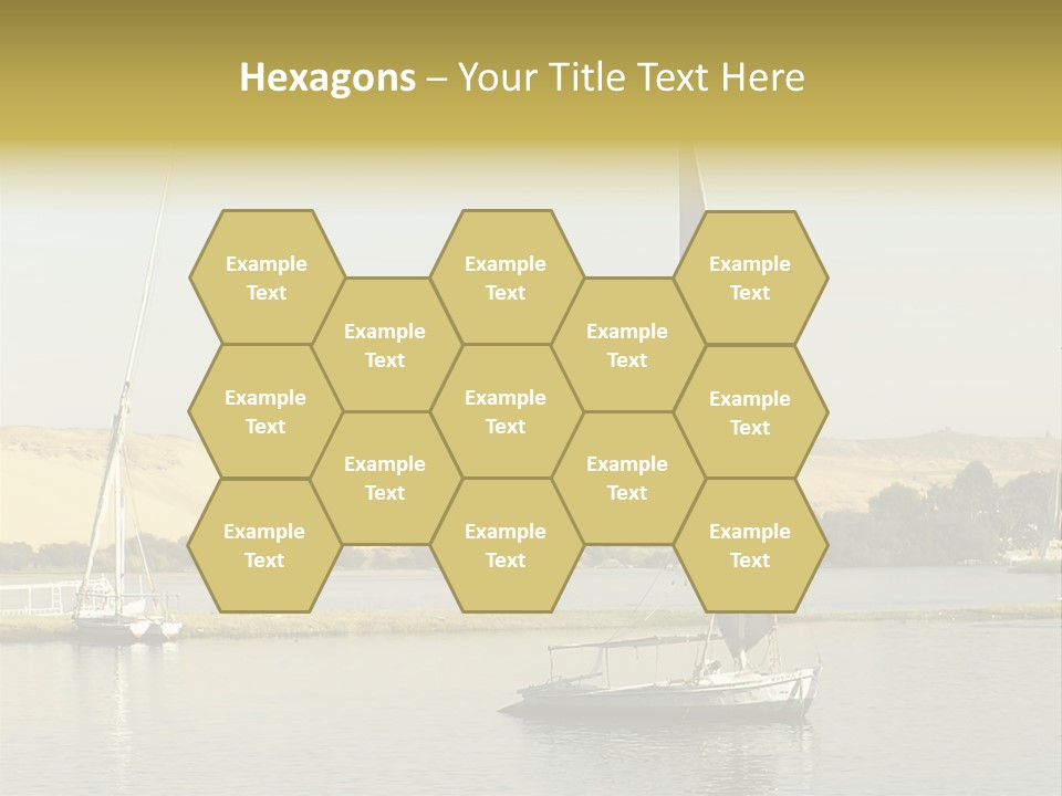 Sailing Boats On The Nile At Aswan, Egypt PowerPoint Template