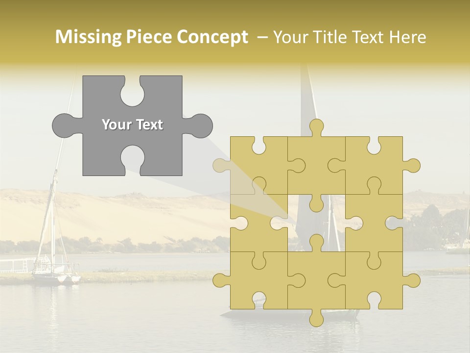 Sailing Boats On The Nile At Aswan, Egypt PowerPoint Template