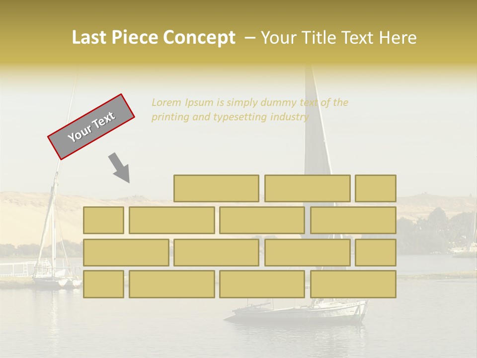 Sailing Boats On The Nile At Aswan, Egypt PowerPoint Template