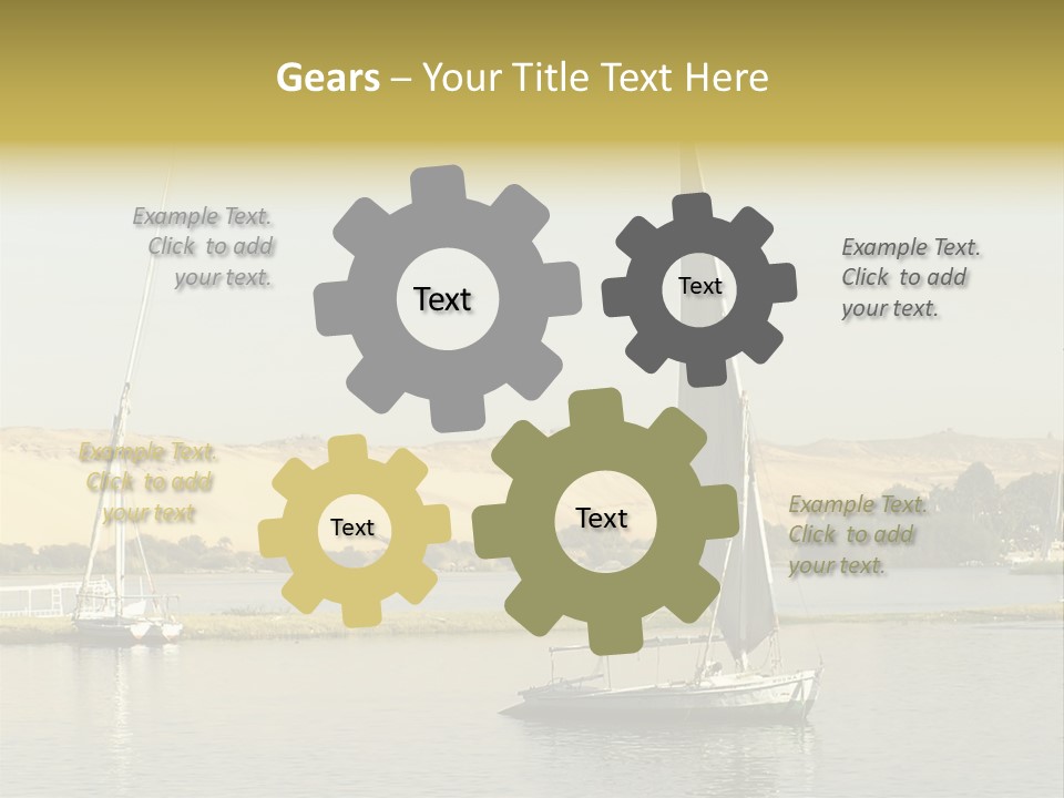 Sailing Boats On The Nile At Aswan, Egypt PowerPoint Template