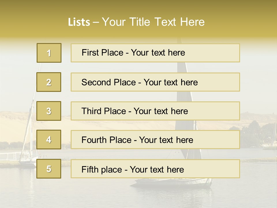Sailing Boats On The Nile At Aswan, Egypt PowerPoint Template