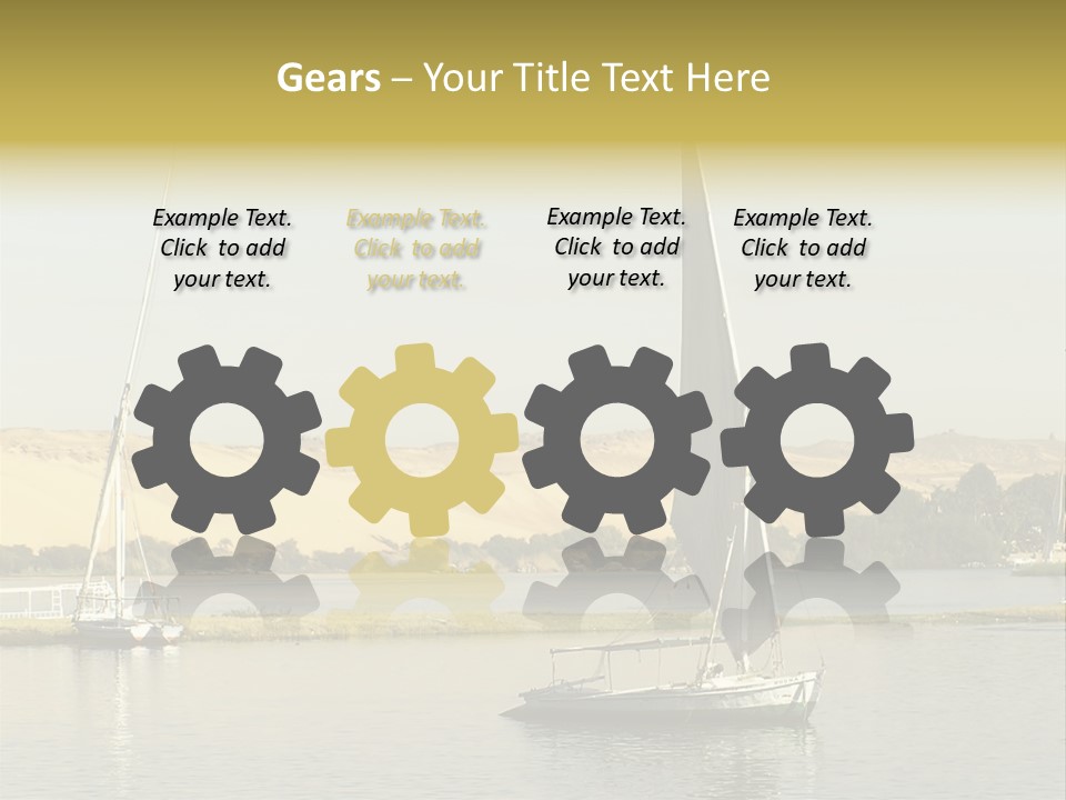 Sailing Boats On The Nile At Aswan, Egypt PowerPoint Template