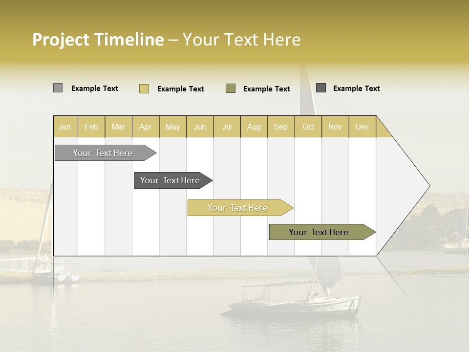 Sailing Boats On The Nile At Aswan, Egypt PowerPoint Template