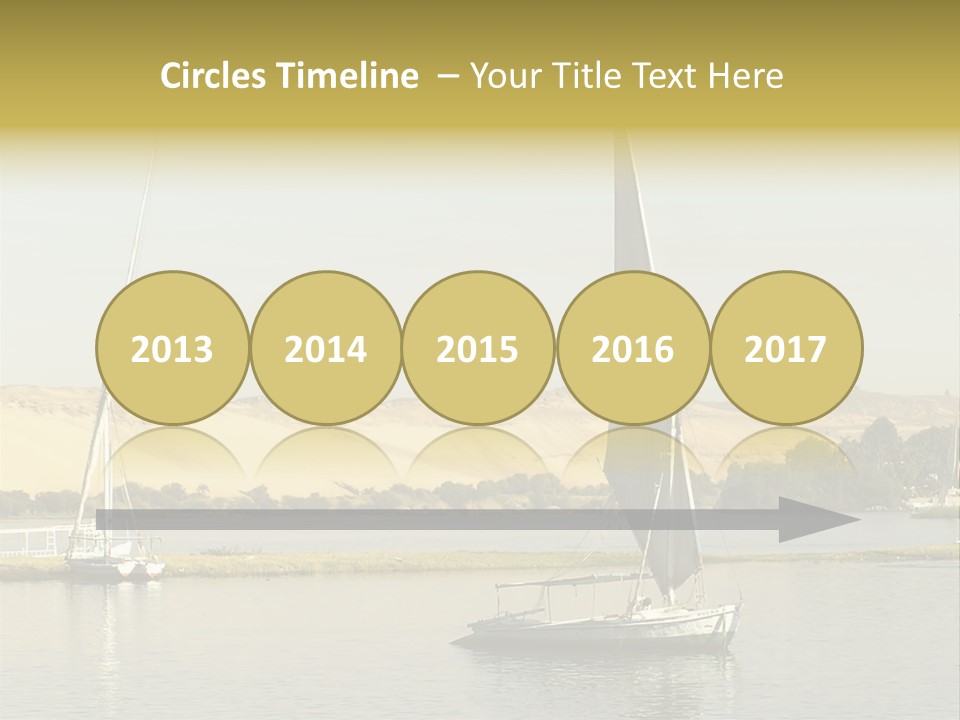 Sailing Boats On The Nile At Aswan, Egypt PowerPoint Template