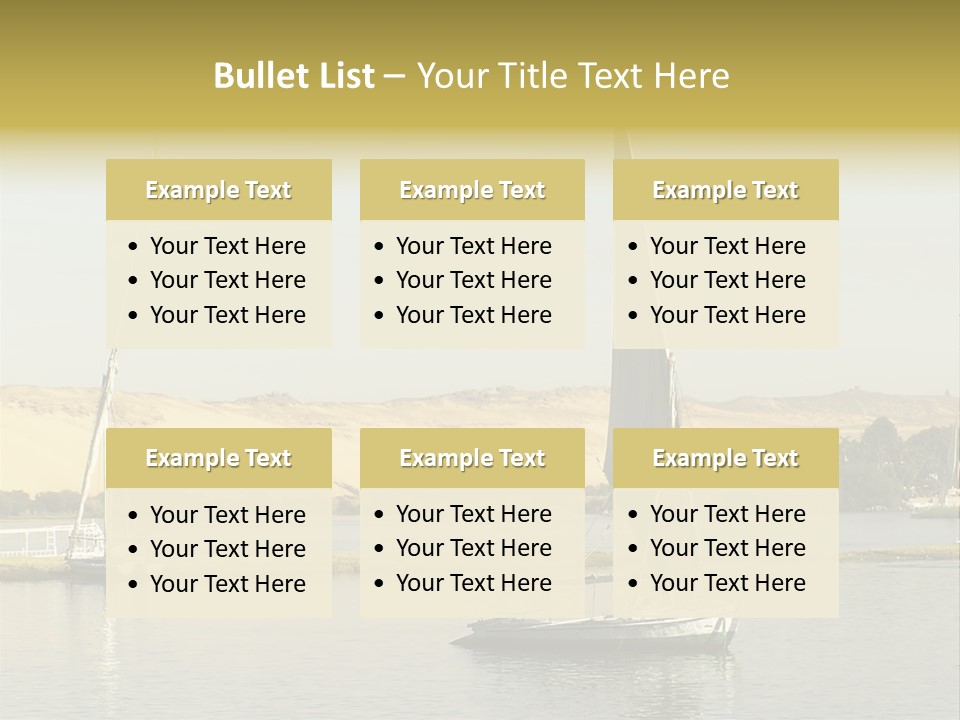 Sailing Boats On The Nile At Aswan, Egypt PowerPoint Template