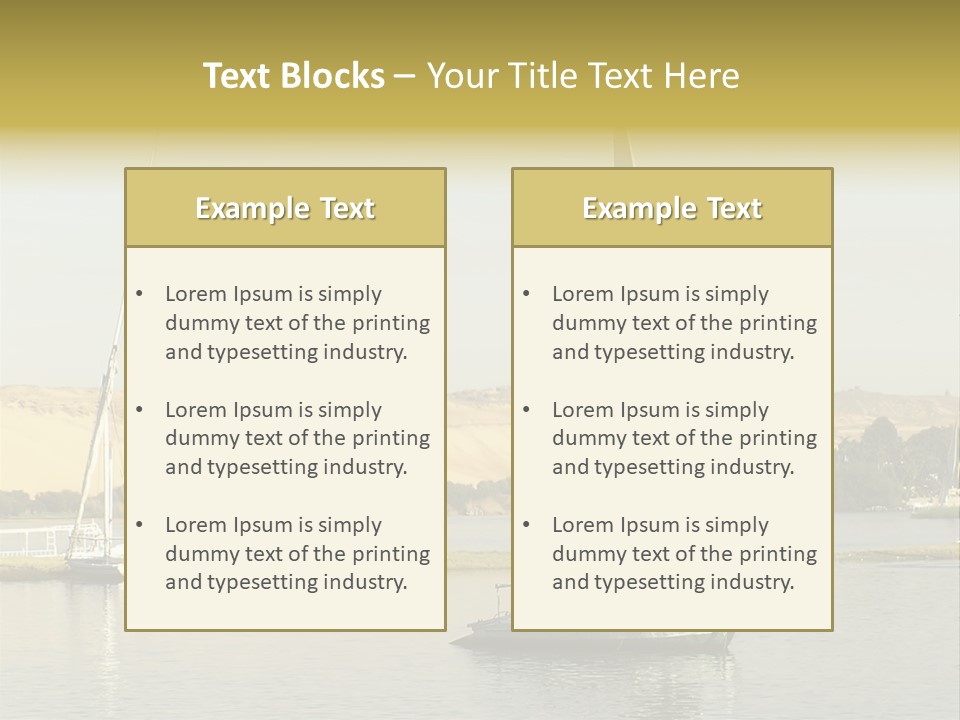 Sailing Boats On The Nile At Aswan, Egypt PowerPoint Template