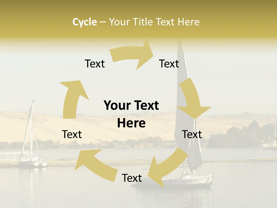 Sailing Boats On The Nile At Aswan, Egypt PowerPoint Template