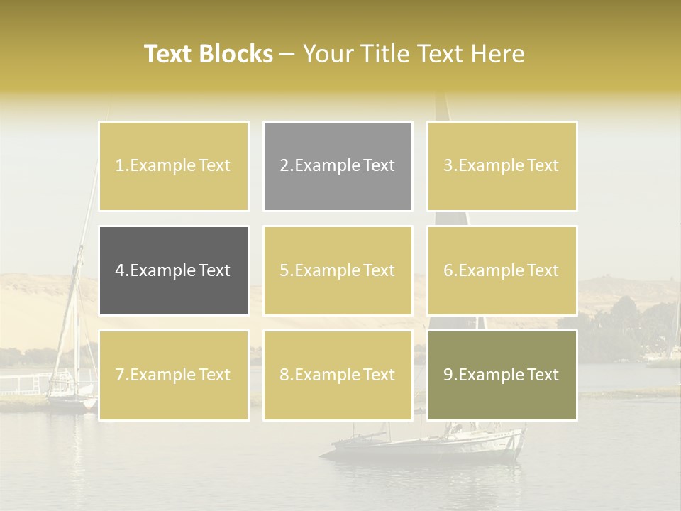Sailing Boats On The Nile At Aswan, Egypt PowerPoint Template