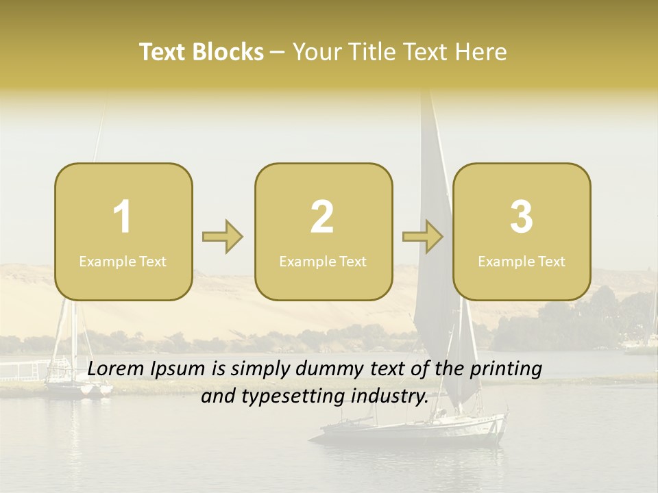 Sailing Boats On The Nile At Aswan, Egypt PowerPoint Template