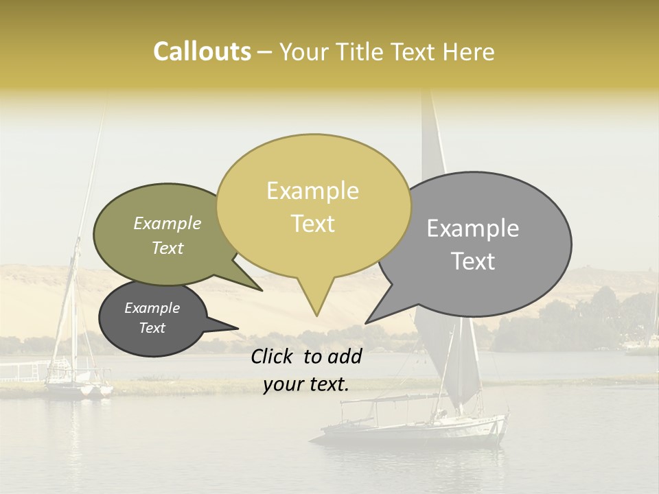 Sailing Boats On The Nile At Aswan, Egypt PowerPoint Template