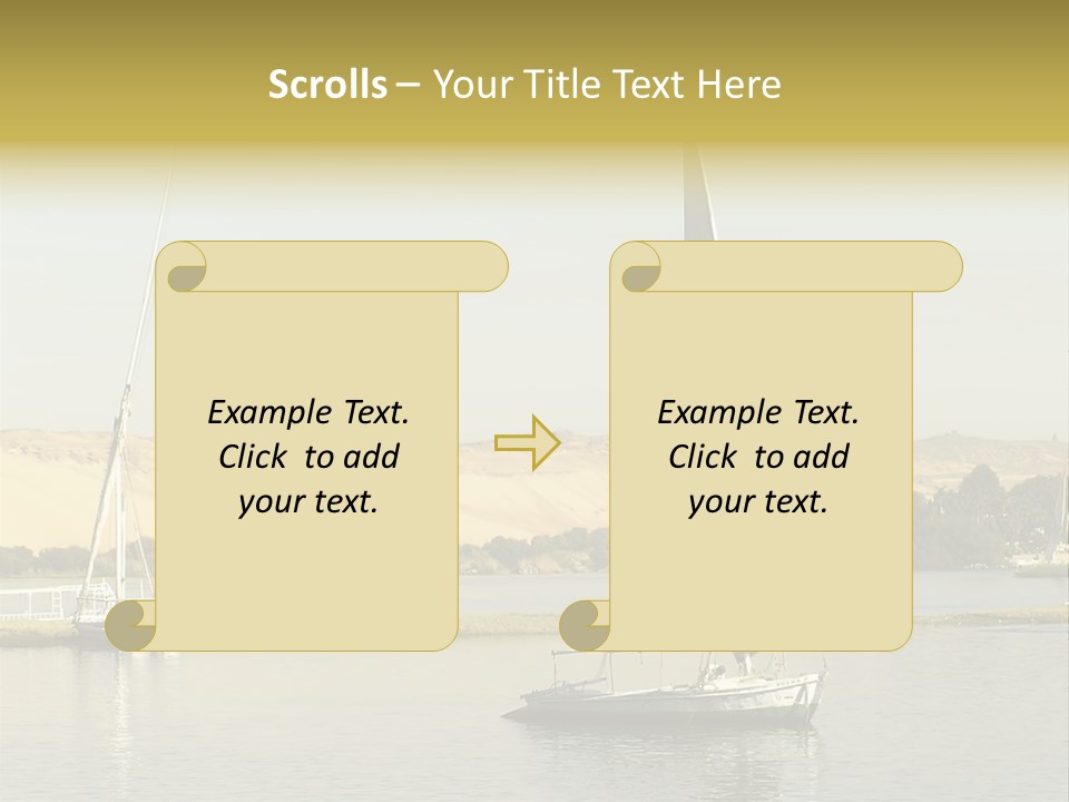 Sailing Boats On The Nile At Aswan, Egypt PowerPoint Template