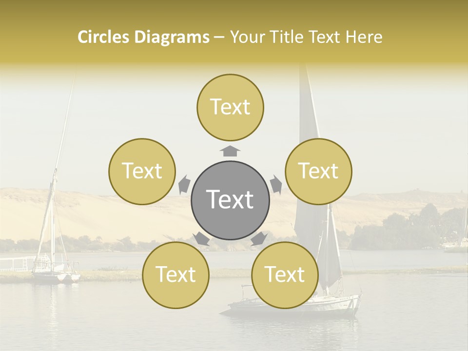 Sailing Boats On The Nile At Aswan, Egypt PowerPoint Template