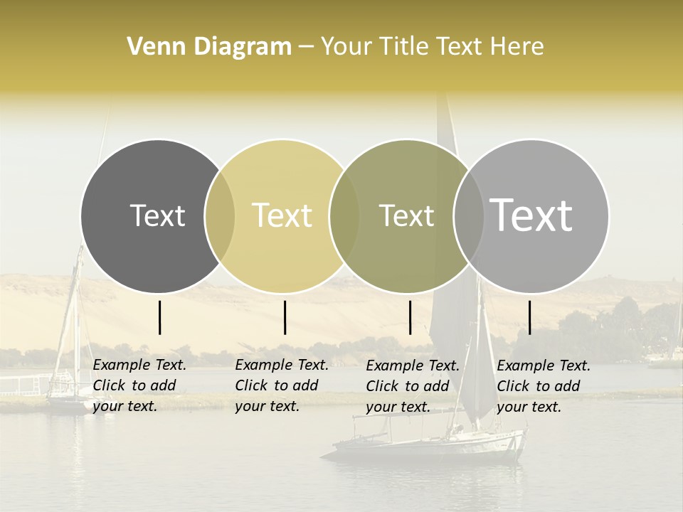 Sailing Boats On The Nile At Aswan, Egypt PowerPoint Template
