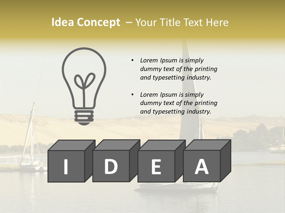 Sailing Boats On The Nile At Aswan, Egypt PowerPoint Template