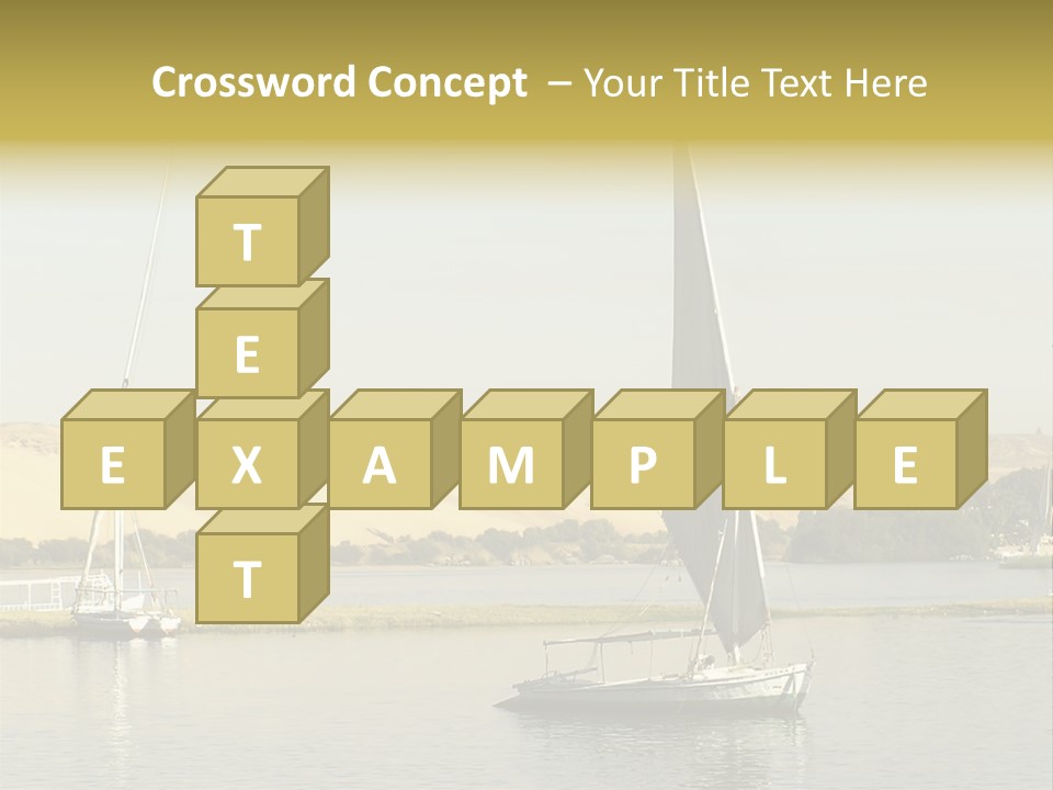 Sailing Boats On The Nile At Aswan, Egypt PowerPoint Template