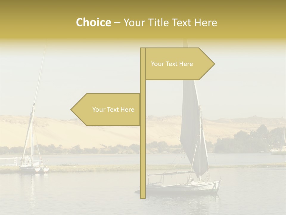 Sailing Boats On The Nile At Aswan, Egypt PowerPoint Template