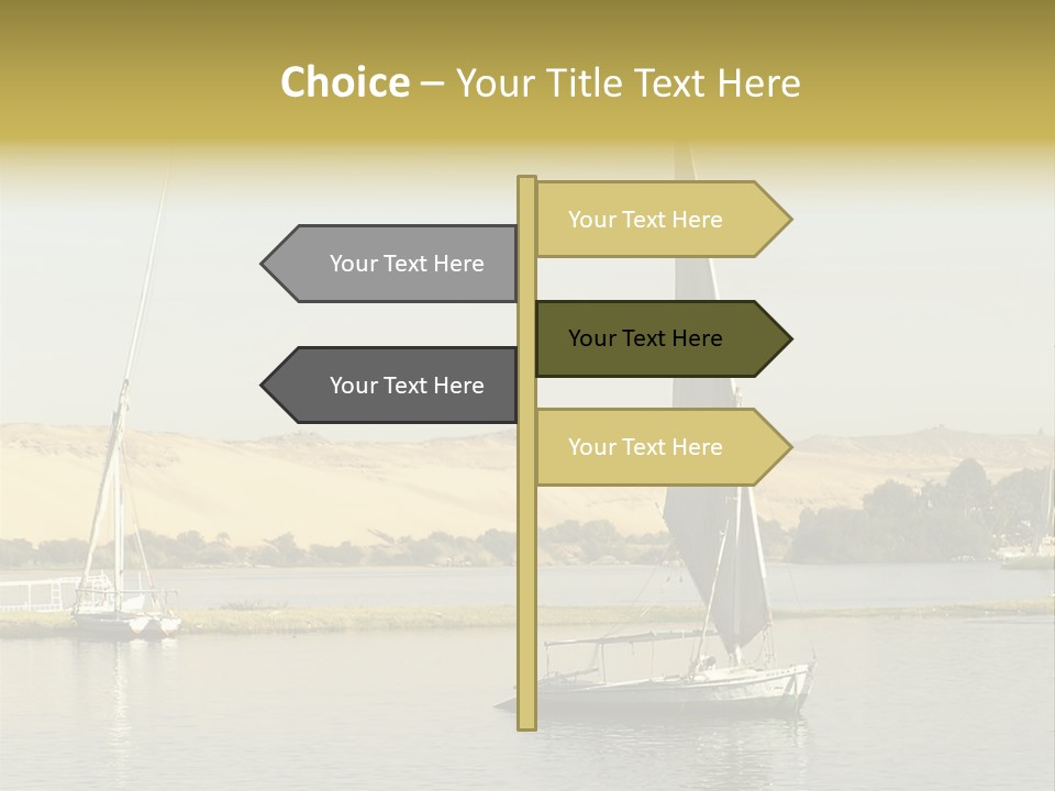 Sailing Boats On The Nile At Aswan, Egypt PowerPoint Template