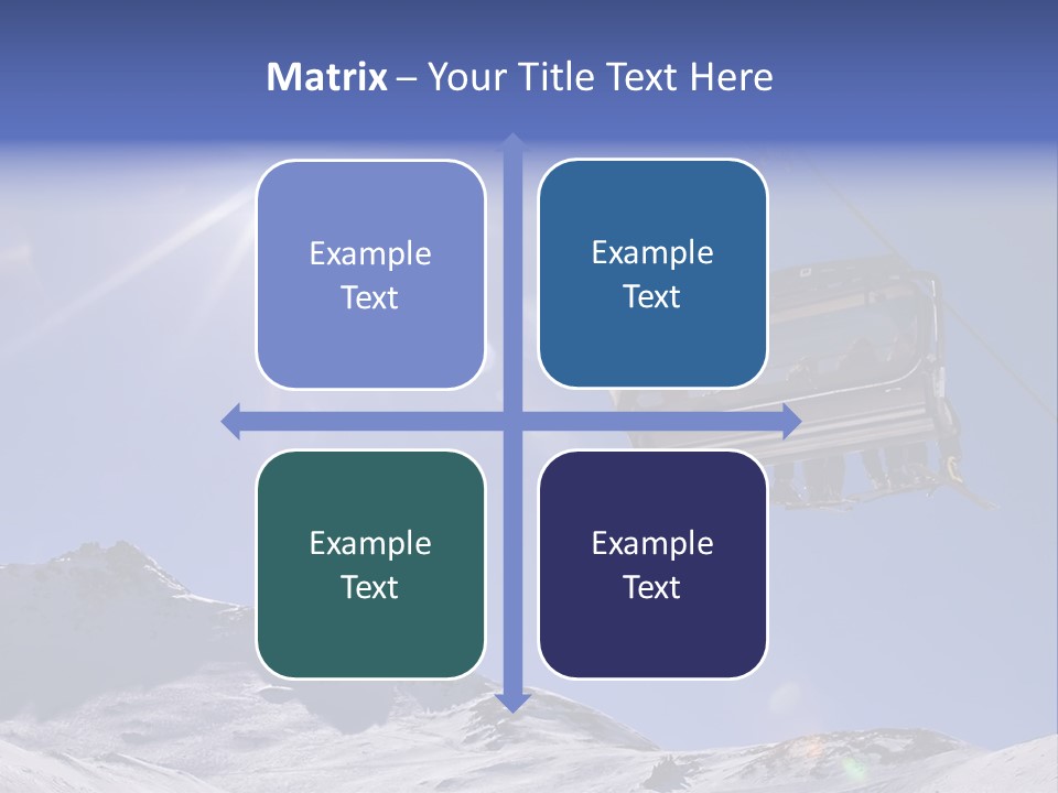 Skiers In A Chairlift Backlit By The Sun And Spreading Sunflares PowerPoint Template