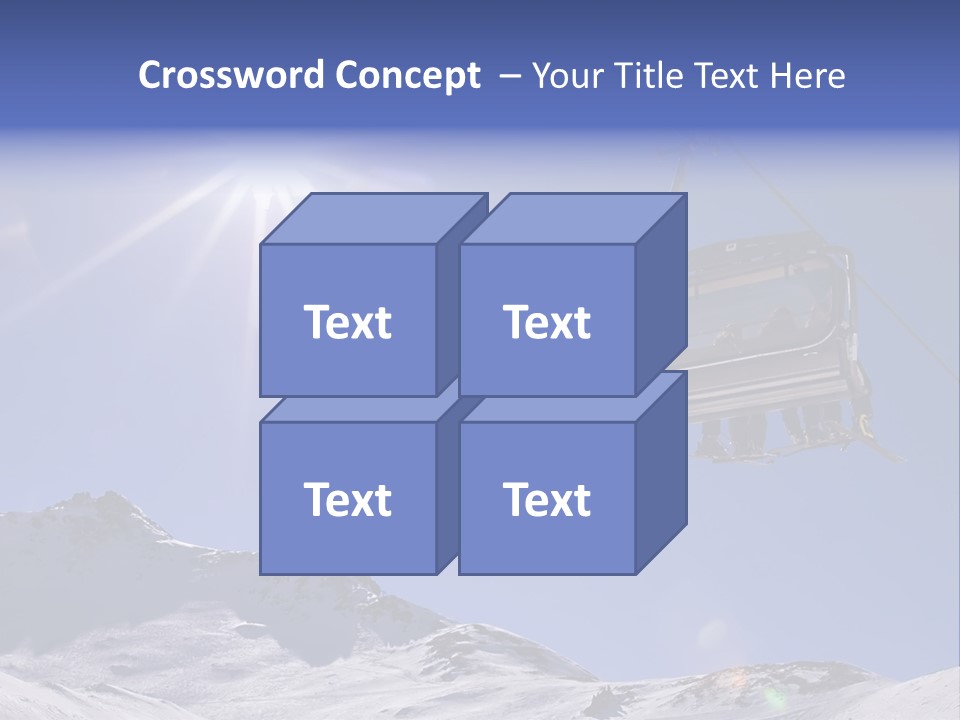 Skiers In A Chairlift Backlit By The Sun And Spreading Sunflares PowerPoint Template