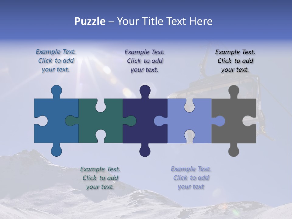 Skiers In A Chairlift Backlit By The Sun And Spreading Sunflares PowerPoint Template