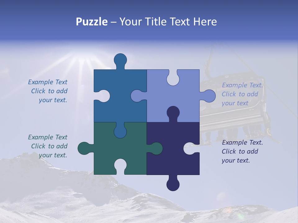 Skiers In A Chairlift Backlit By The Sun And Spreading Sunflares PowerPoint Template