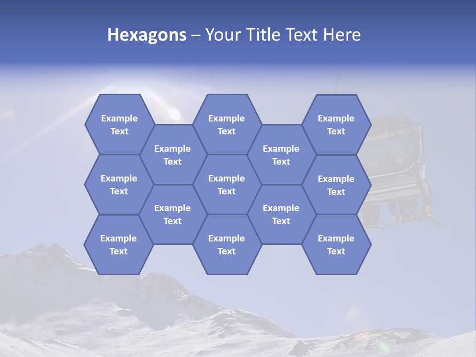 Skiers In A Chairlift Backlit By The Sun And Spreading Sunflares PowerPoint Template