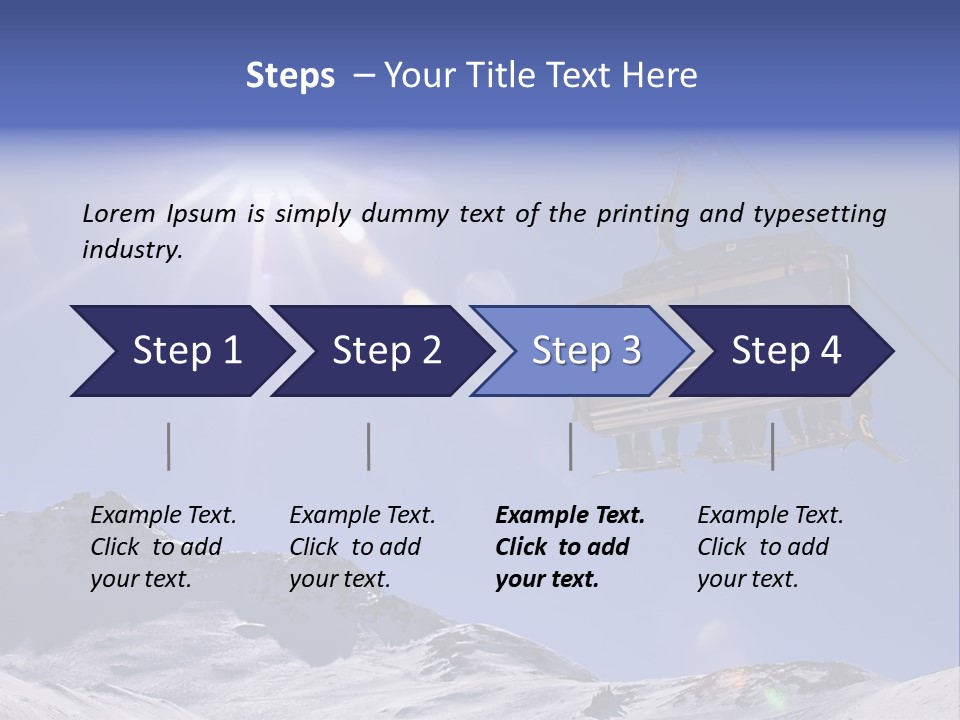 Skiers In A Chairlift Backlit By The Sun And Spreading Sunflares PowerPoint Template