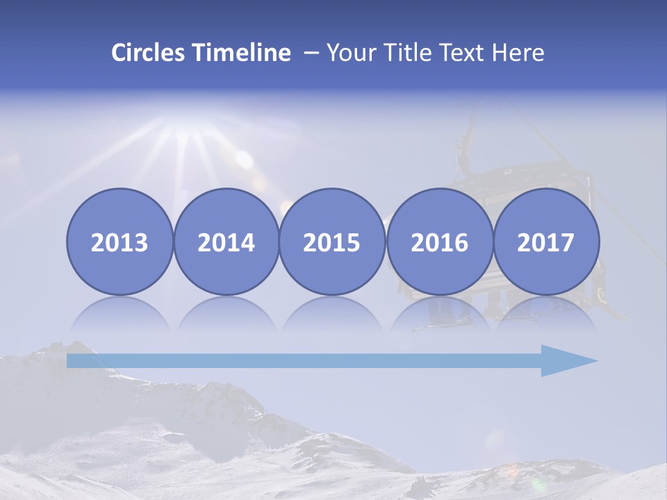 Skiers In A Chairlift Backlit By The Sun And Spreading Sunflares PowerPoint Template