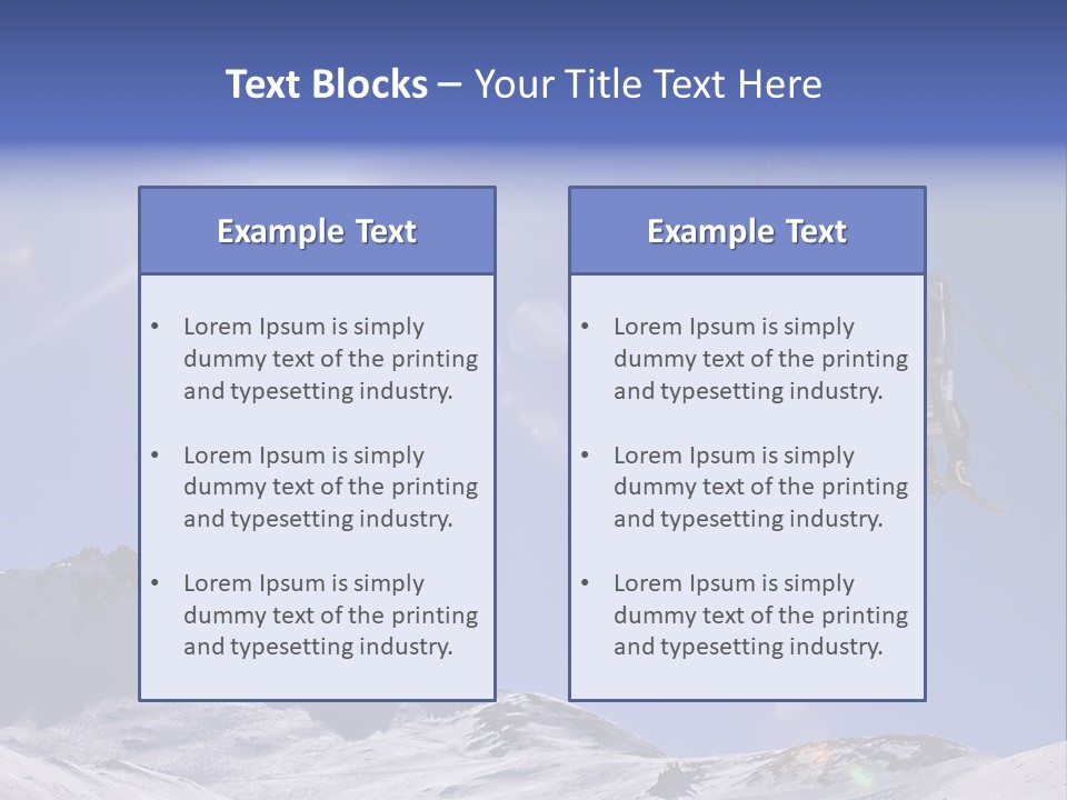 Skiers In A Chairlift Backlit By The Sun And Spreading Sunflares PowerPoint Template
