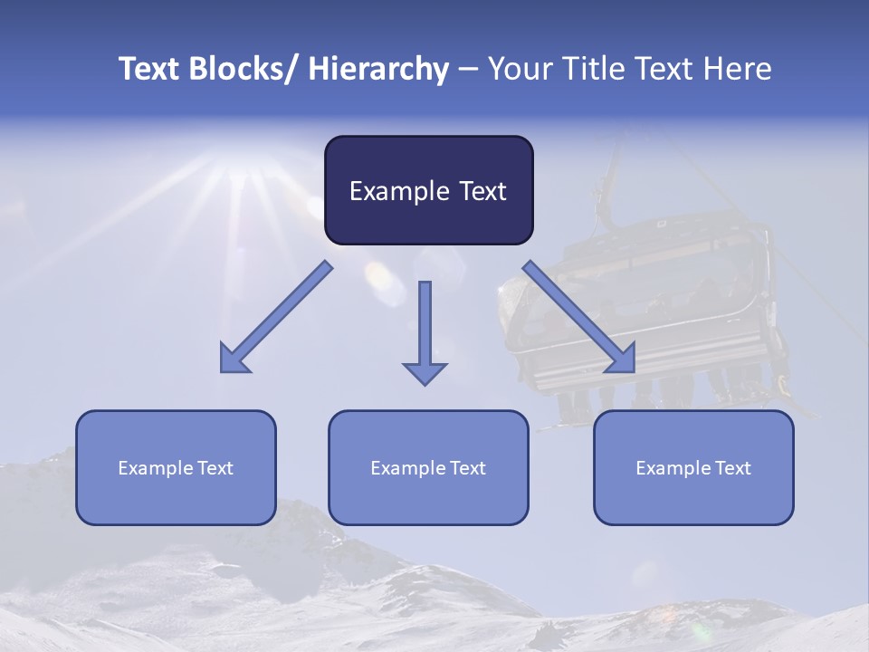 Skiers In A Chairlift Backlit By The Sun And Spreading Sunflares PowerPoint Template