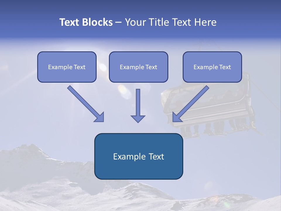 Skiers In A Chairlift Backlit By The Sun And Spreading Sunflares PowerPoint Template