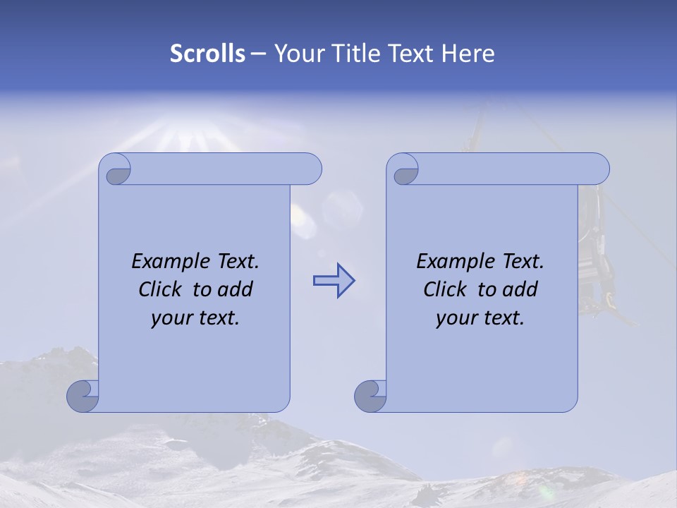 Skiers In A Chairlift Backlit By The Sun And Spreading Sunflares PowerPoint Template