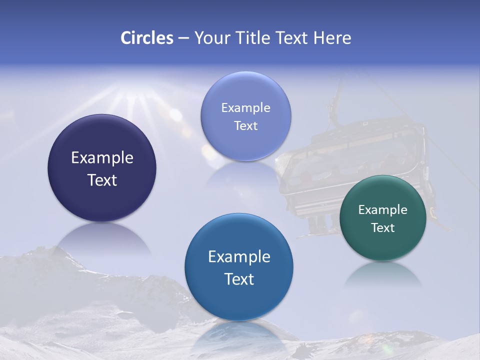 Skiers In A Chairlift Backlit By The Sun And Spreading Sunflares PowerPoint Template