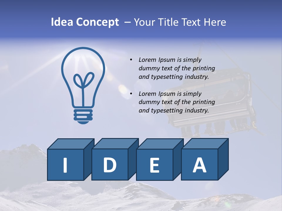 Skiers In A Chairlift Backlit By The Sun And Spreading Sunflares PowerPoint Template