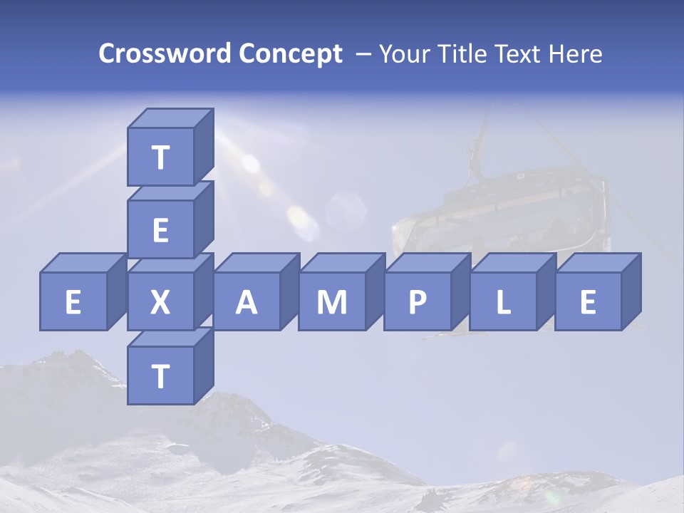 Skiers In A Chairlift Backlit By The Sun And Spreading Sunflares PowerPoint Template