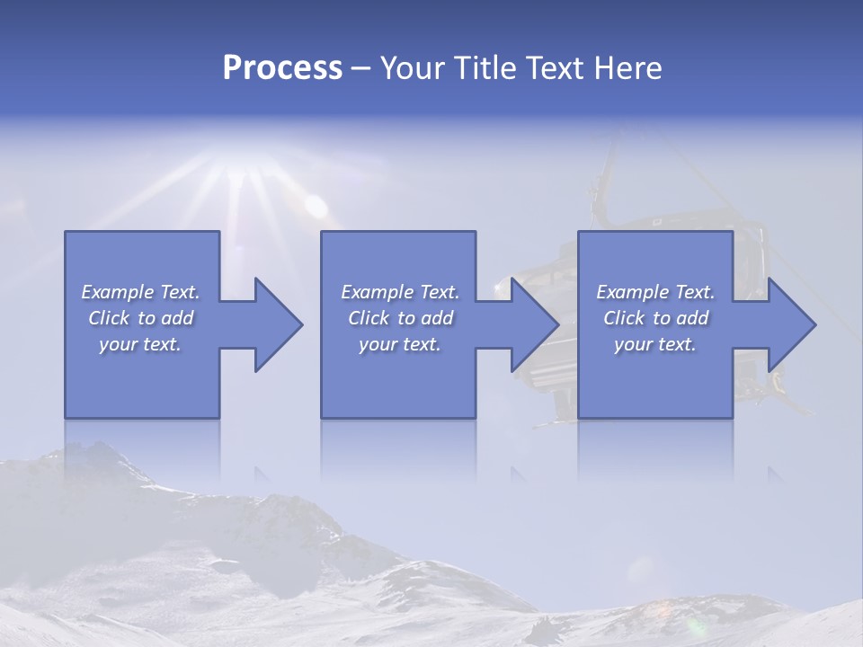 Skiers In A Chairlift Backlit By The Sun And Spreading Sunflares PowerPoint Template