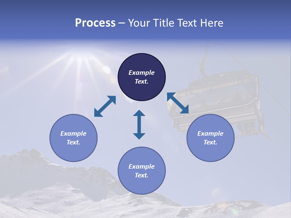 Skiers In A Chairlift Backlit By The Sun And Spreading Sunflares PowerPoint Template