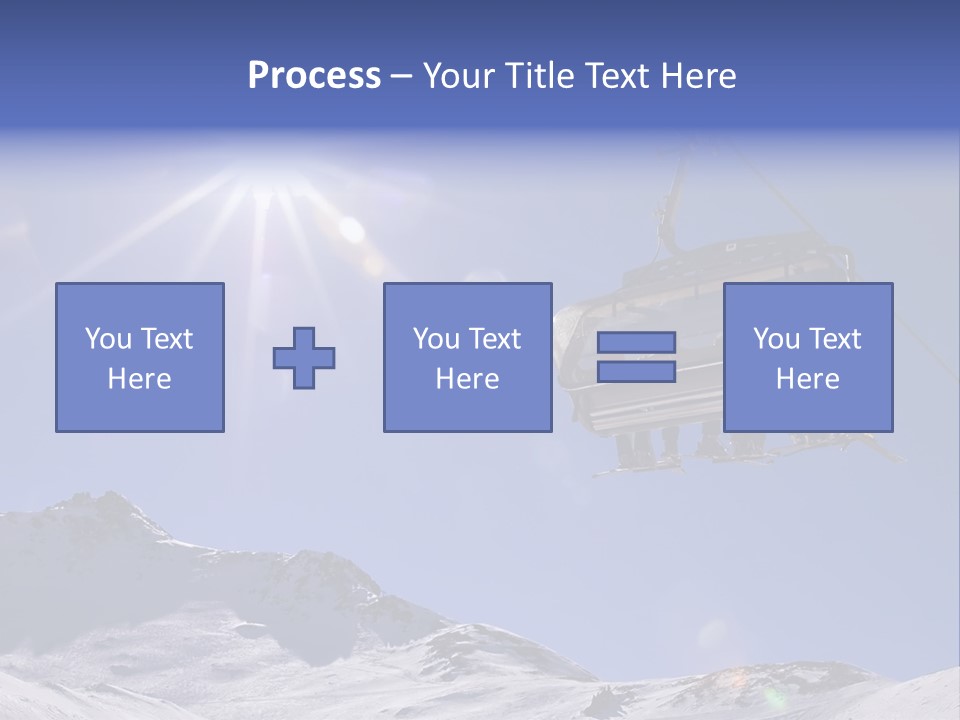 Skiers In A Chairlift Backlit By The Sun And Spreading Sunflares PowerPoint Template