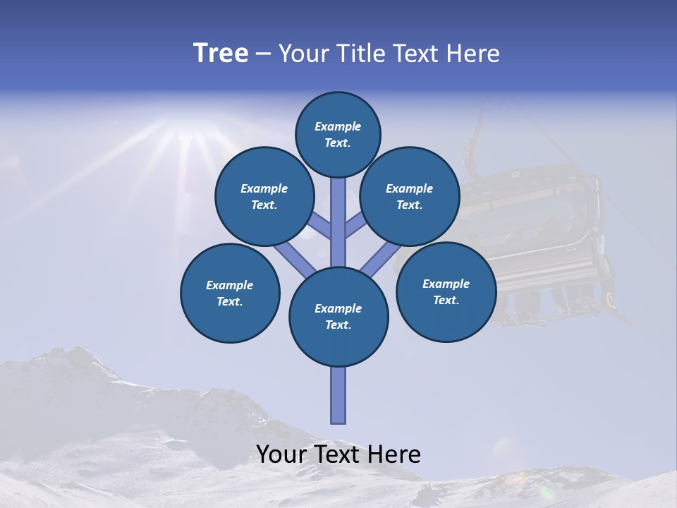 Skiers In A Chairlift Backlit By The Sun And Spreading Sunflares PowerPoint Template