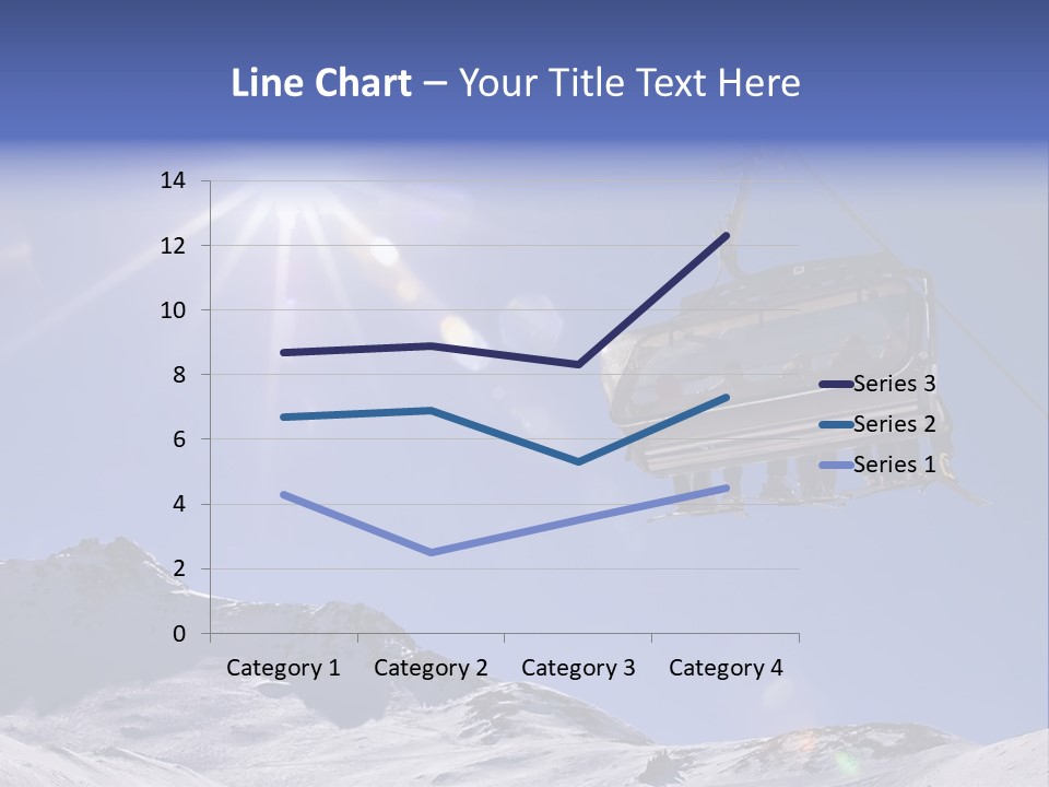 Skiers In A Chairlift Backlit By The Sun And Spreading Sunflares PowerPoint Template