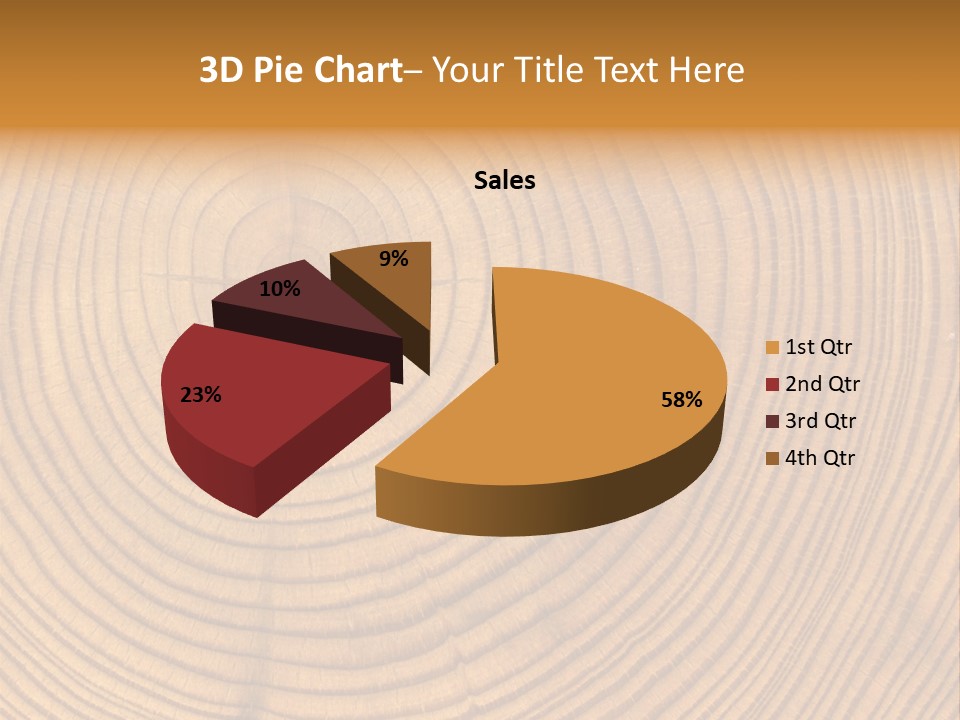 Close-Up Wooden Cut Texture PowerPoint Template