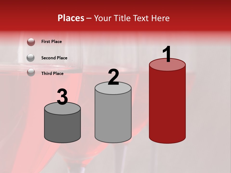 Four Glasses Of Red Wine On Neutral Textured Background PowerPoint Template