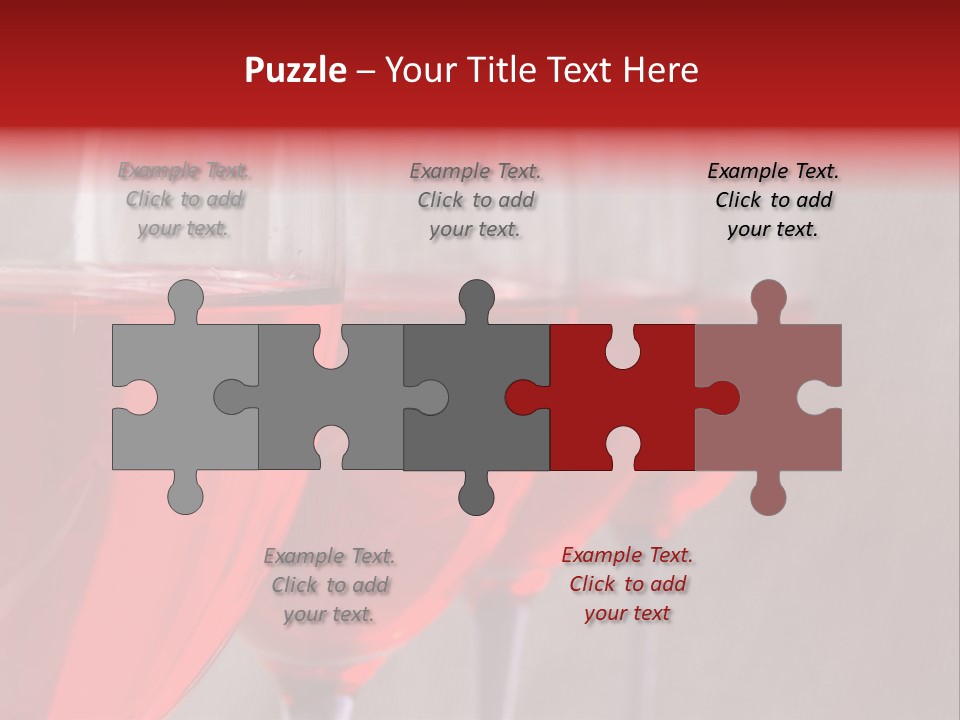 Four Glasses Of Red Wine On Neutral Textured Background PowerPoint Template