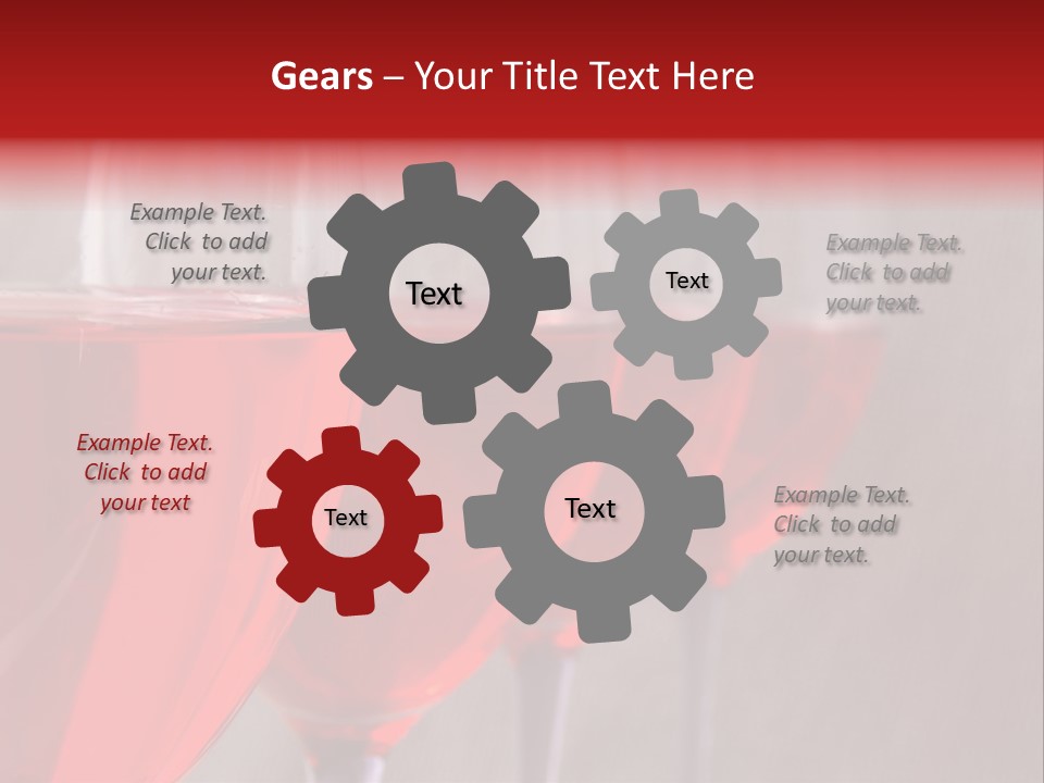 Four Glasses Of Red Wine On Neutral Textured Background PowerPoint Template