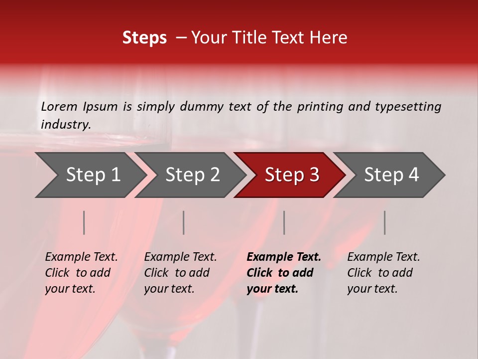 Four Glasses Of Red Wine On Neutral Textured Background PowerPoint Template