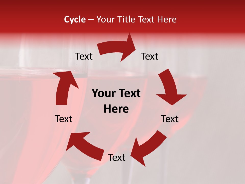 Four Glasses Of Red Wine On Neutral Textured Background PowerPoint Template