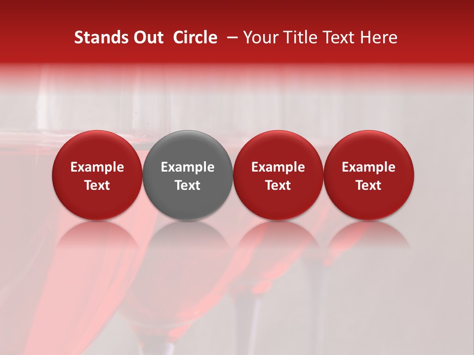 Four Glasses Of Red Wine On Neutral Textured Background PowerPoint Template